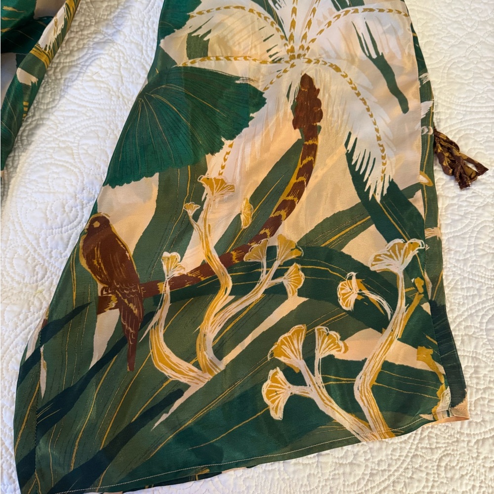 Farm Rio Tropical Green One-Shoulder jumpsuit - Picture 11 of 14